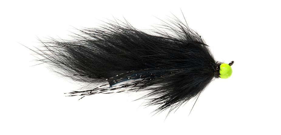 Tactical Hot Head Jig Zonker Black Barbless - Flies - Fly Fish Food