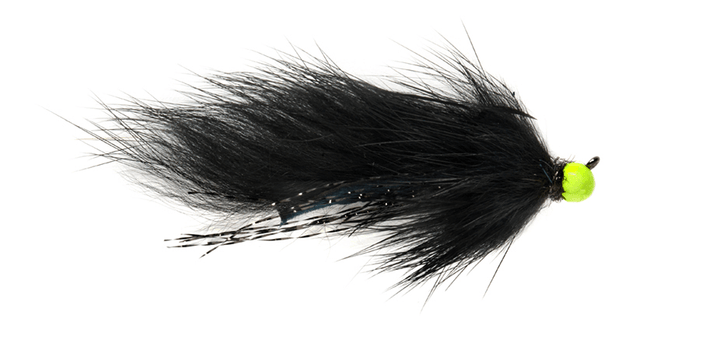 Tactical Hot Head Jig Zonker Black Barbless - Flies - Fly Fish Food